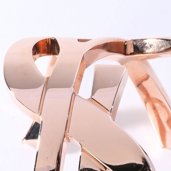 Saint Laurent Rose Gold Signature YSL Monogram Cuff Bracelet - Picture 6 of 6